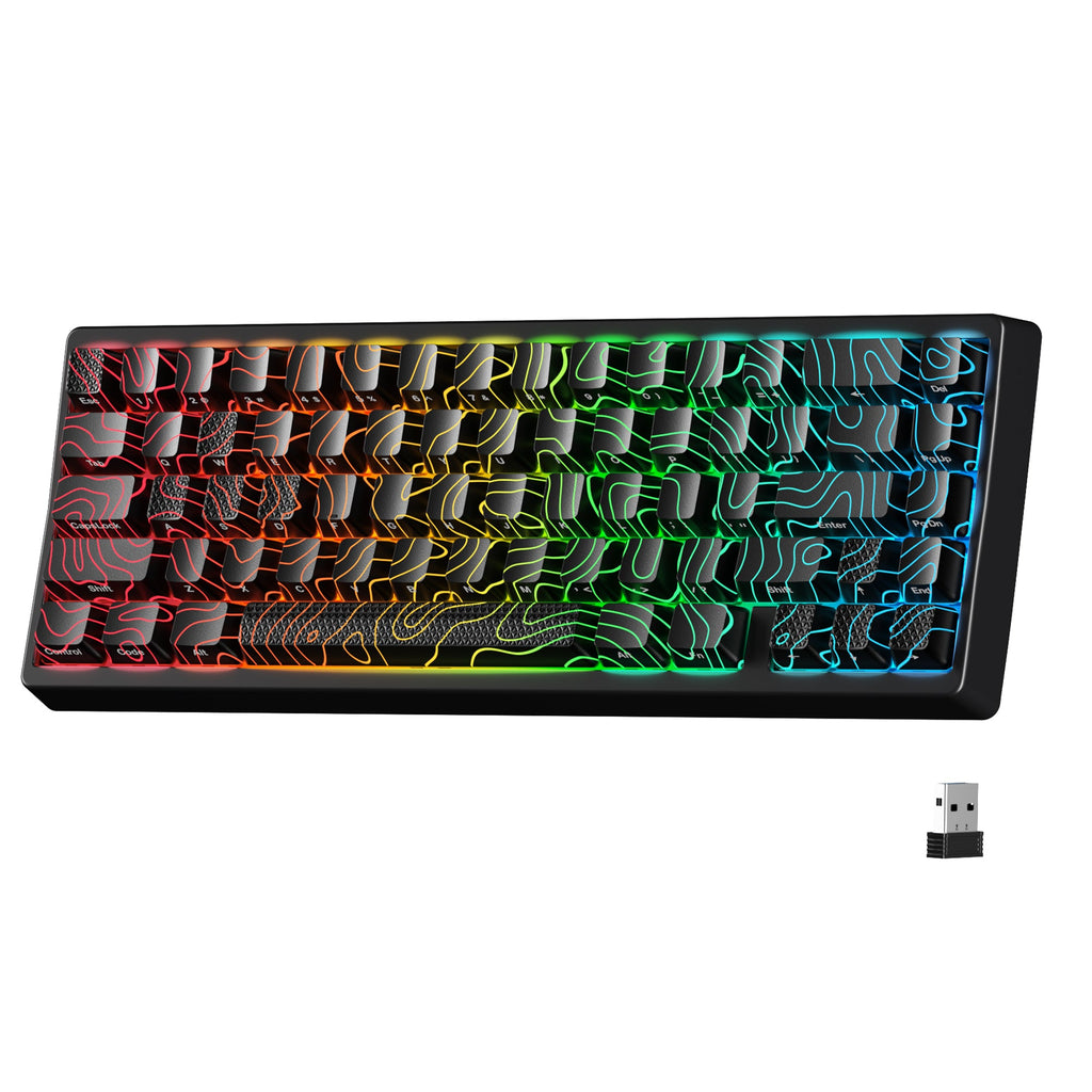 XVX M67 JadeStone VIA Tri-Mode Mechanical Keyboard with IMD-Tech Keycaps (Interstellar Black)