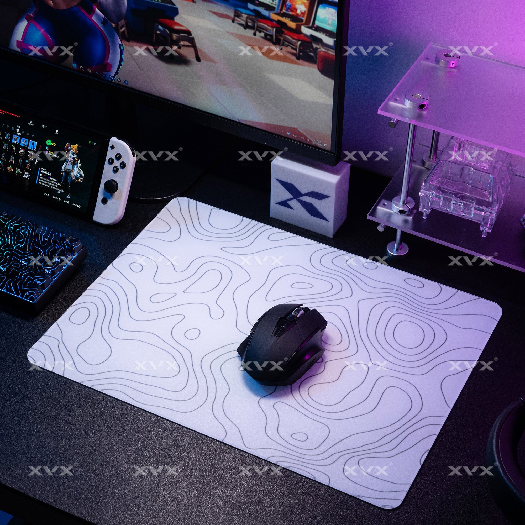 XVX Microcrystalline Mouse Pad Tempered Glass Photovoltaic New Upgrade FPS Electronic Sports Game Office