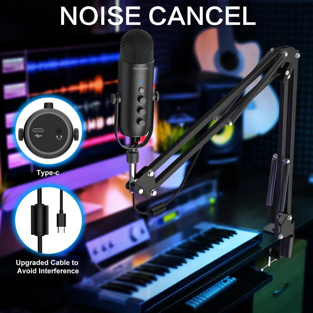 Haomuren USB Streaming Podcast Microphone Kit: Elevate Your Audio Game! 🎙️